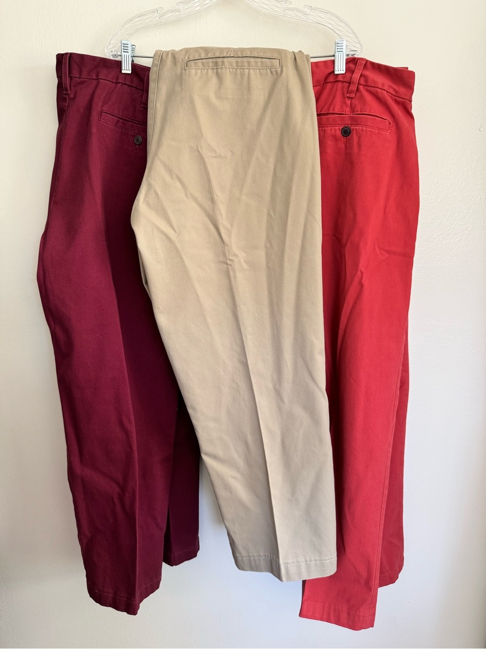 Lands’ End - 3 Pairs Traditional Fit Chino Pants- Men's Size 37 -Oeko Tex -Khaki